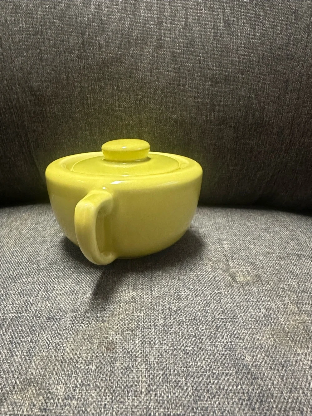Rare Vintage Bauer Plainware Pottery Sugar Bowl in Chartreuse